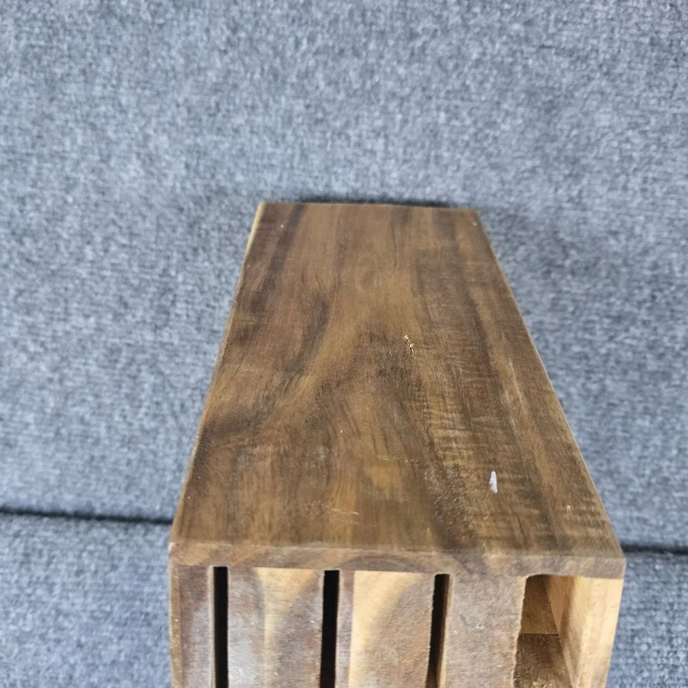 The Pioneer Woman Wooden Knife Block Holder Organizer‎ Storage Rustic Farmhouse